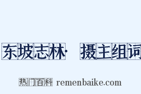 东坡志林·摄主组词是什么意思的图片